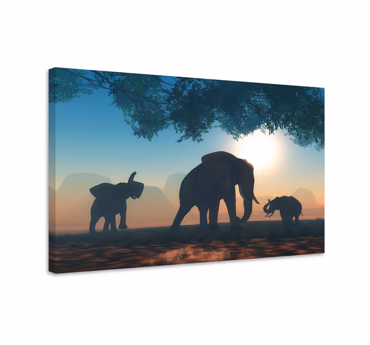 Wandbild elefant wilde elefant kunstwerk - TenStickers