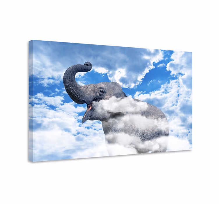 Wandbild elefant im nebel der wolken - TenStickers