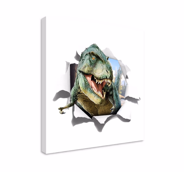 Dinosaurier wandbild 3d wütender t-rex - TenStickers