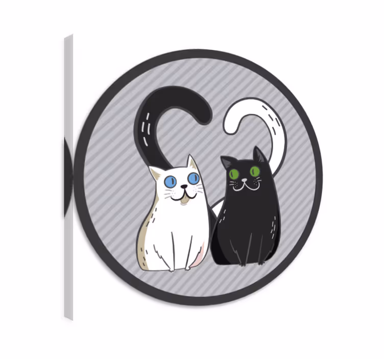 Wandbilder katzen vinylteppich zwei katzen mit bunten augen - TenStickers