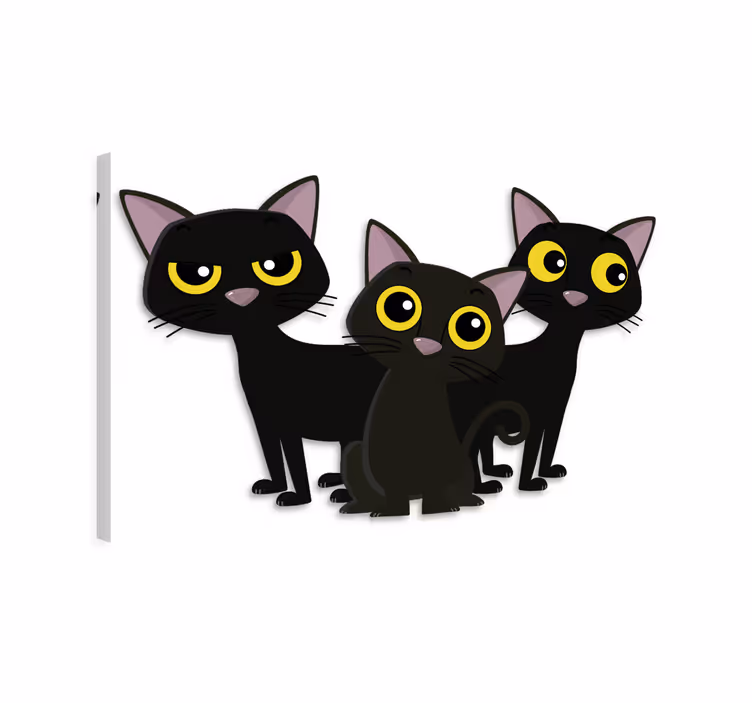 Wandbilder katzen schwarze kätzchen - TenStickers