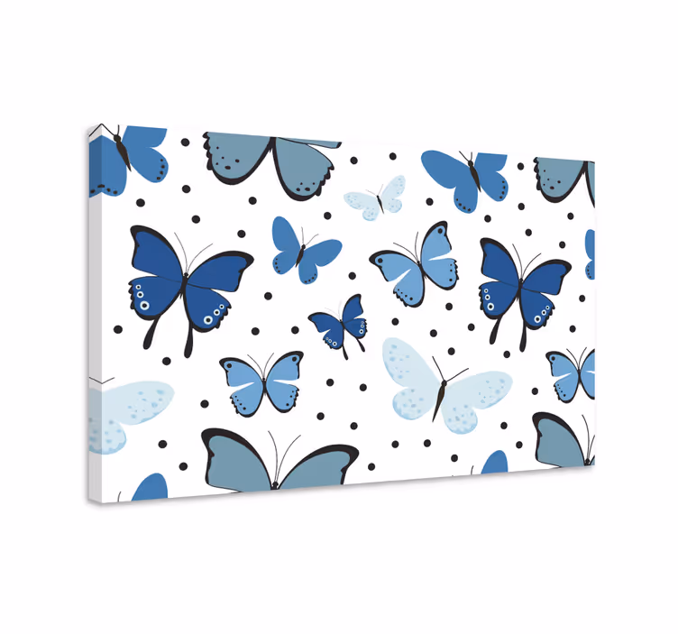 Wandbild schmetterling in schwarz und blau - TenStickers