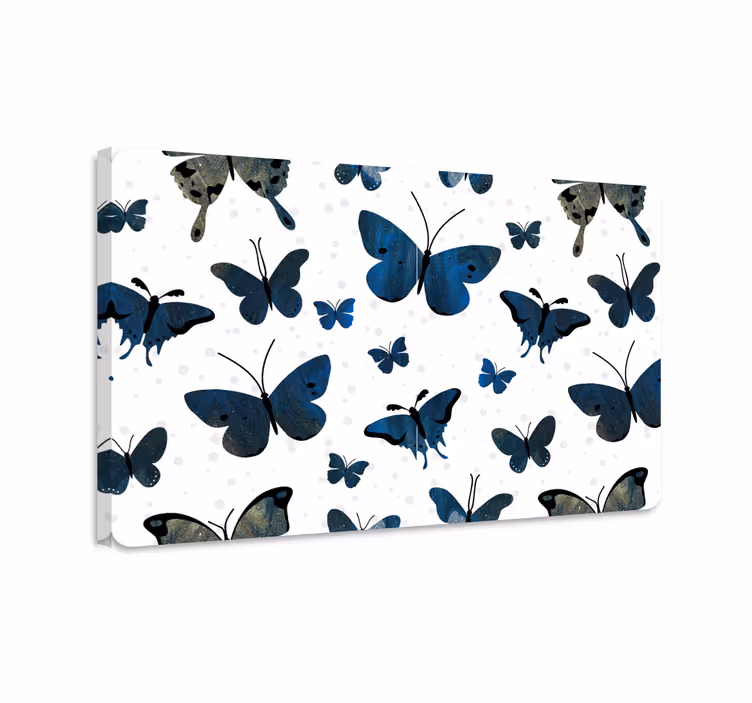 Wandbild schmetterling mit blauen glitzerflügeln - TenStickers