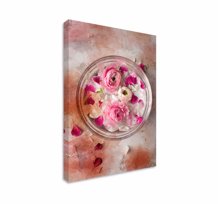 Leinwandbild schüssel blüten malerei - TenStickers