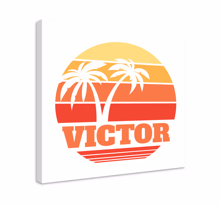 Leinwandbild personalisiert sonnenuntergang palmen - TenStickers