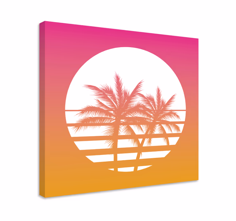 Leinwandbild ornament tropischer sonnenuntergang schatten - TenStickers