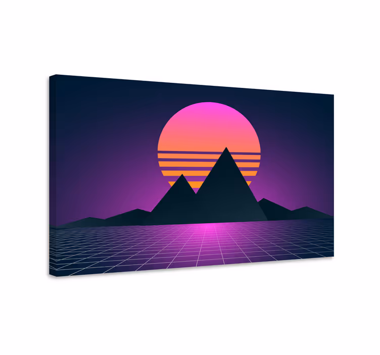 Wandbild Wohnzimmer sonnige retro Wüstenlandschaft - TenStickers