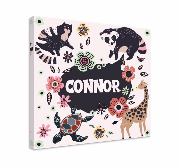 Leinwandbild kinderzimmer personalisierte naturcollage - TenStickers