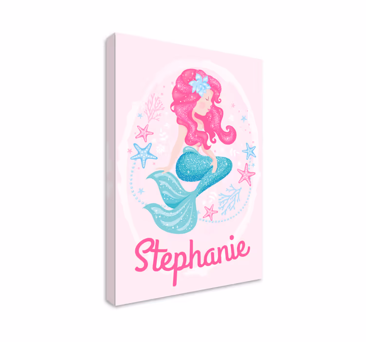 Leinwandbild kinderzimmer personalisierte meerjungfrau - TenStickers