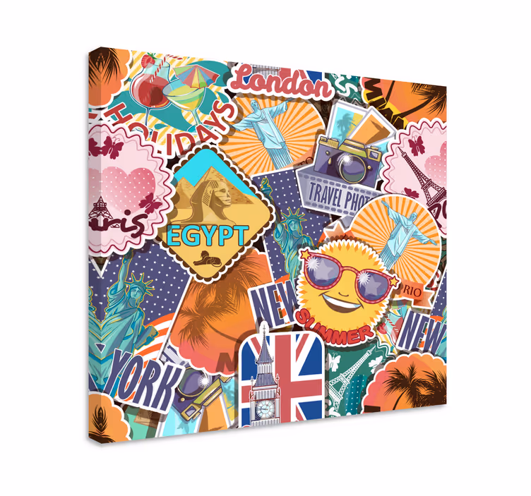 Leinwandbild collage aus globalen reisen - TenStickers
