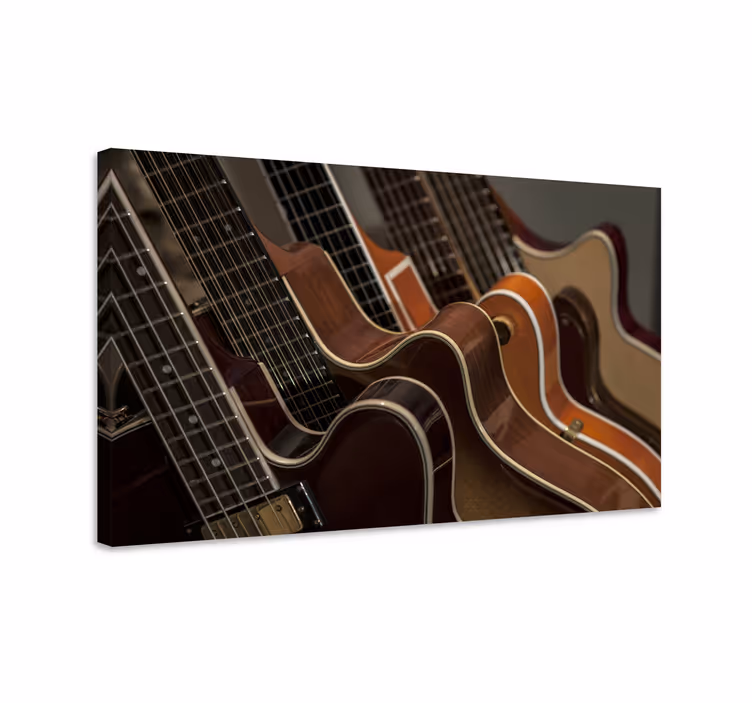 Wandbild Musik gitarrensammlung nahaufnahme - TenStickers