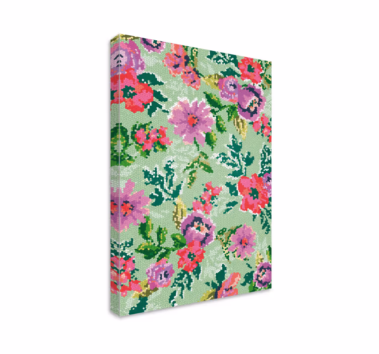Leinwandbild Blume mosaik blumenmuster - TenStickers