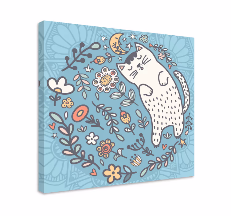 Mandala Wandbilder Entzückendes katzenmandala - TenStickers
