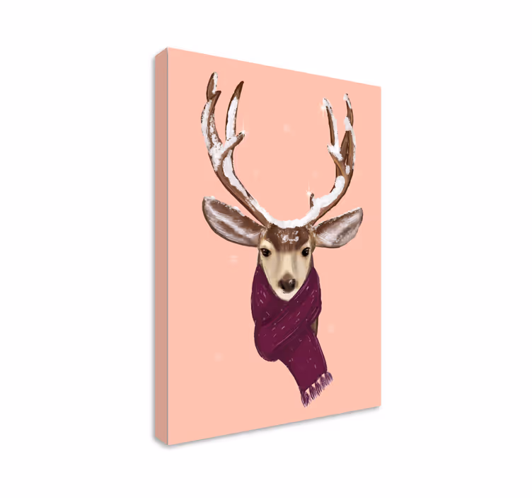 Hirsch bild leinwand charmantes hirschporträt - TenStickers