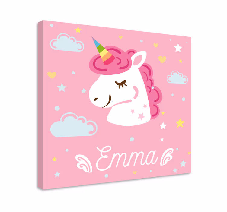 Einhorn Wandbild Rosa einhörner mit Namen - TenStickers