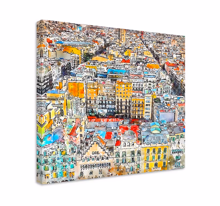 Leinwandbild lebhafte stadtlandschaft - TenStickers
