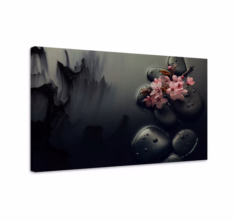 Leinwandbild elegant Elegantes flores piedras zen - TenStickers