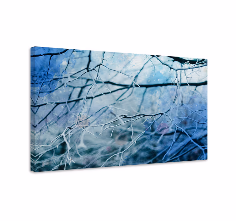 Wandbild baum gefrorene zweigsilhouette - TenStickers
