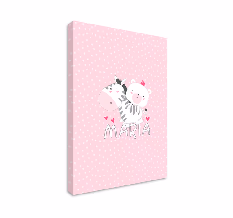 Leinwandbild babys mit süßen tierfreunden - TenStickers