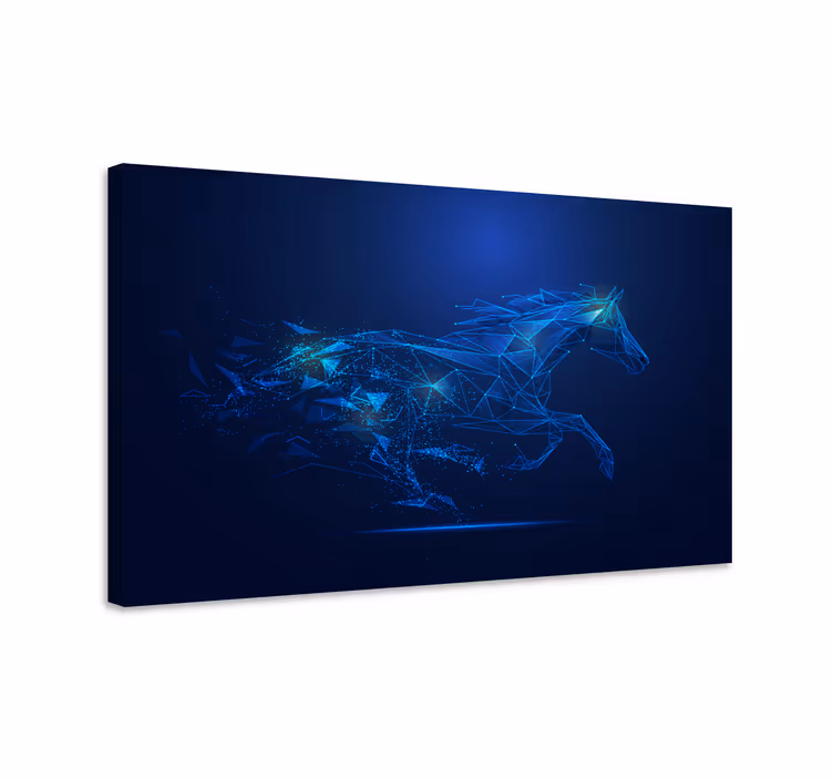 Pferde leinwand mit laufendem geometrischem pferd - TenStickers