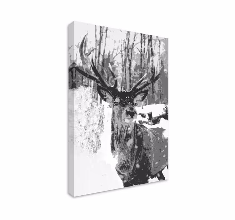 Hirsch Bild Leinwand monochromes hirschporträt - TenStickers