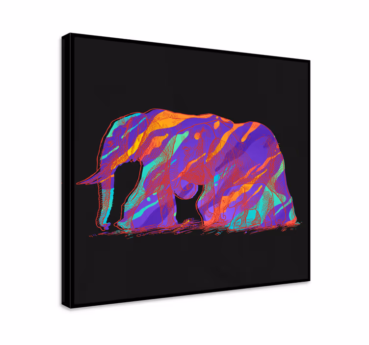 Wandbild elefant silhouette kunst - TenStickers