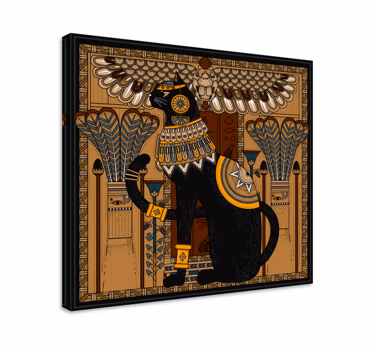 Wandbild elefant und alte ägyptische katze - TenStickers