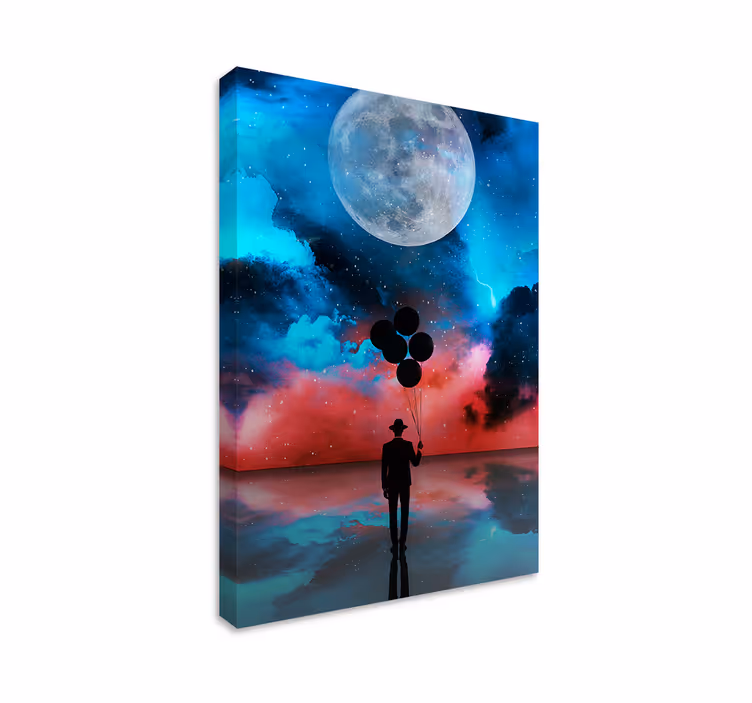 Leinwandbild abstrakt geheimnisvolle silhouettenballons - TenStickers