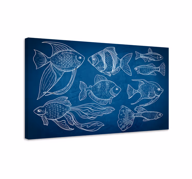 Leinwandbild Badezimmer Meeresfische - TenStickers