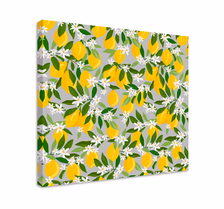 Leinwandbild Obst Zitronenbaummuster - TenStickers