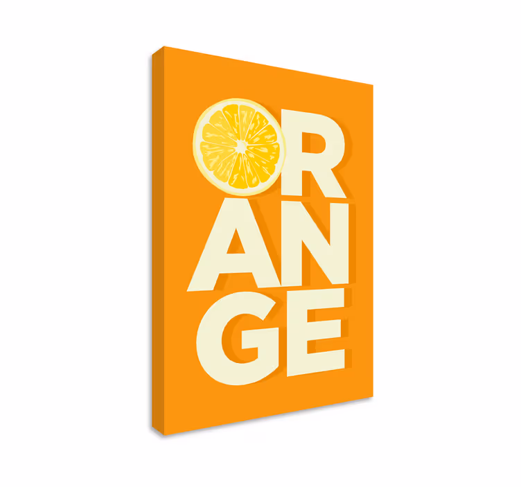 Leinwandbild Obst Geschnittener orangefarbener text - TenStickers