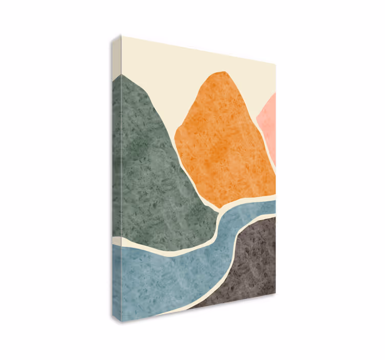 Wandbild Wohnzimmer abstrakte Berglandschaft - TenStickers