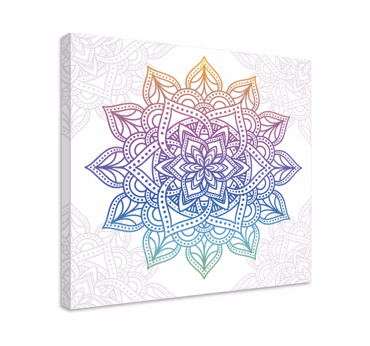 Zen bilder leinwand mit filigranem botanischen mandala - TenStickers