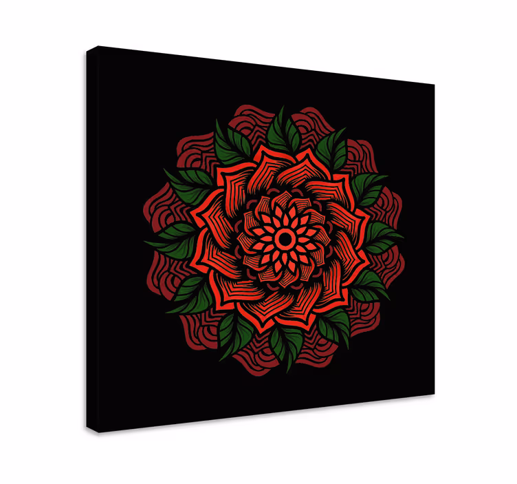 Leinwandbild im floralen mandala design - TenStickers