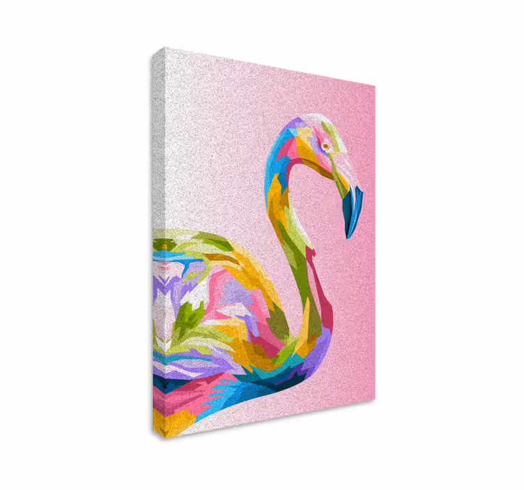 Wandbild tier buntes flamingoprofil - TenStickers