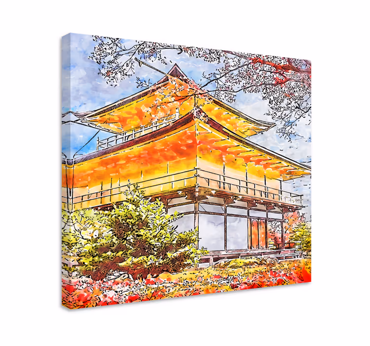 Leinwandbild Japanische blühende bäume - TenStickers