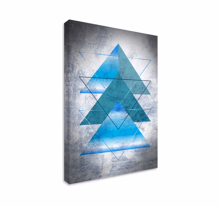 Geometrische wandbilder in blauem design - TenStickers