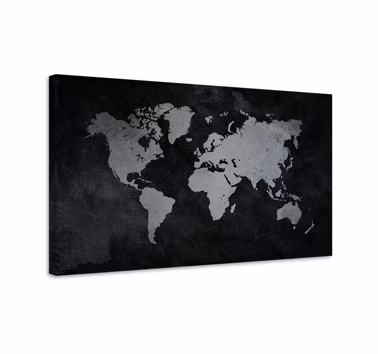 Weltkarte leinwand zeitgenössische weltkarte - TenStickers