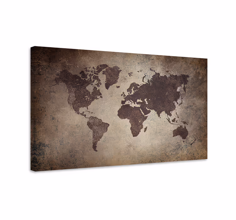 Weltkarte leinwand retro globus karte - TenStickers