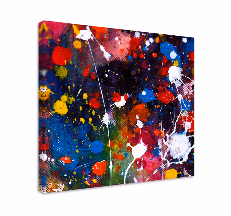 Leinwandbild abstrakt mit bunten spritzmustern - TenStickers