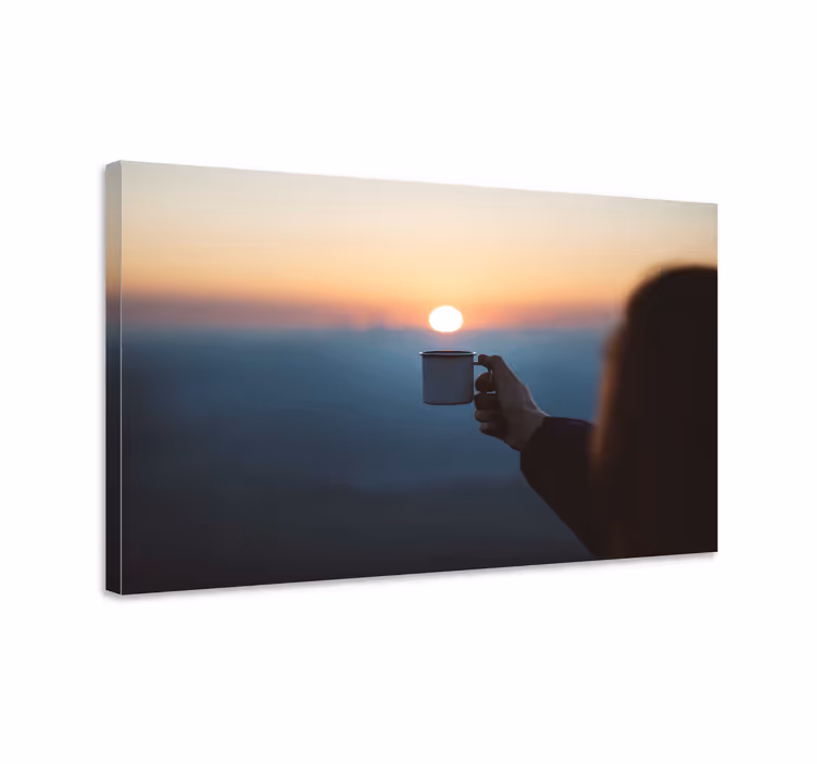Leinwandbild mit hand die tasse hält - TenStickers