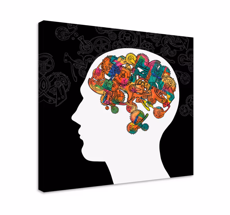 Leinwandbild abstrakt buntes mechanisches gehirn - TenStickers