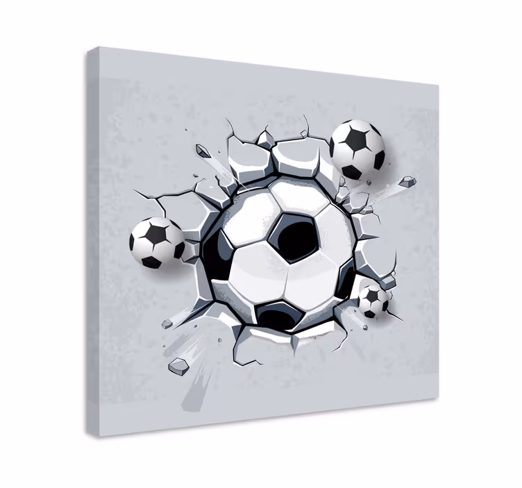 Leinwandbild Sport aufprall eines fußballs - TenStickers
