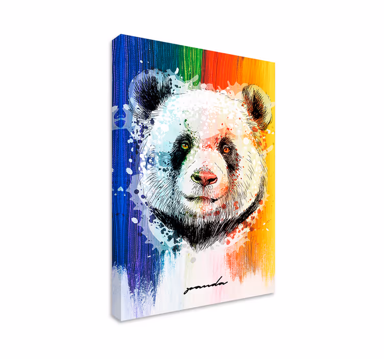 Wandbild tier buntes panda porträt - TenStickers