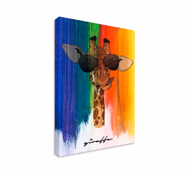 Pferde leinwand giraffe mit sonnenbrille - TenStickers