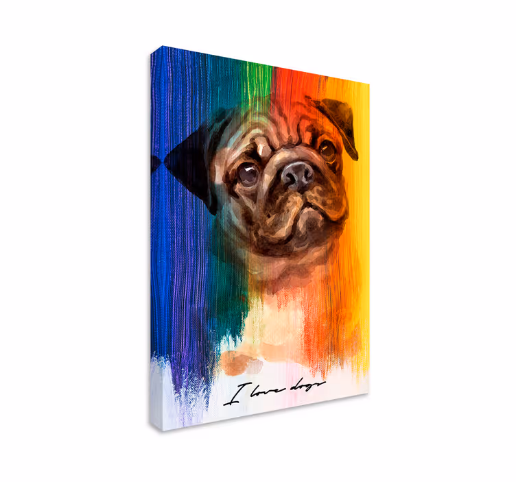 Wandbilder hunde liebenswertes mops porträt - TenStickers