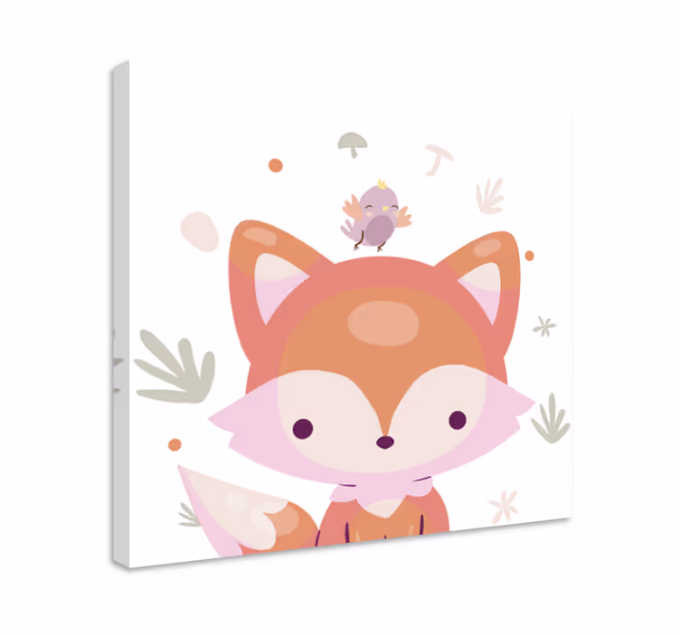 Wandbild tier mit süßem fuchsdesign - TenStickers