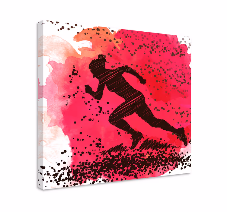 Leinwandbild sport dynamische läufer silhouette - TenStickers