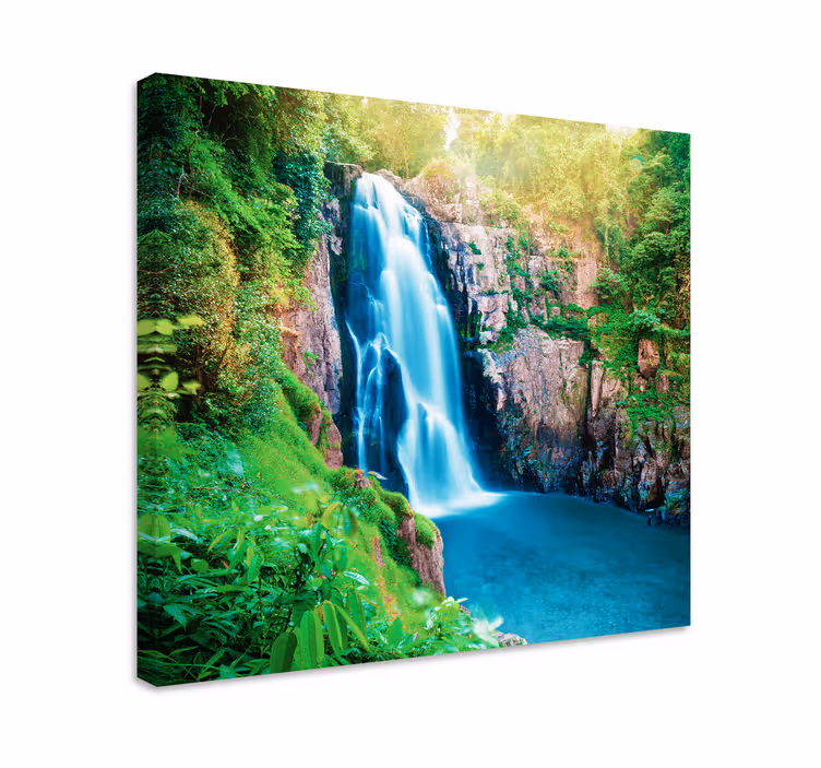 Wandbilder Landschaft üppige wasserfallszene - TenStickers