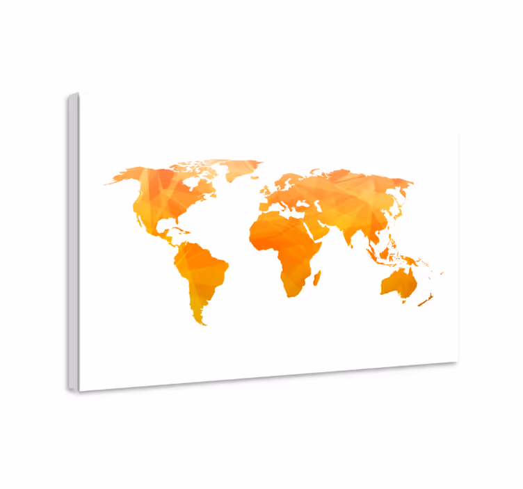 Weltkarte leinwand abstrakte geometrische welt - TenStickers